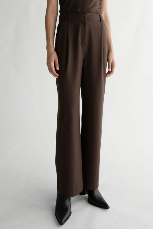 Brown slim shop leg trousers